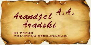 Aranđel Aradski vizit kartica